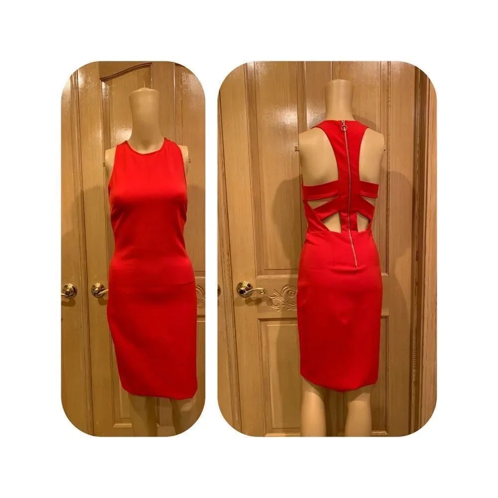 Zara Women’s Bright Red Sleeveless Evening Dress size XS